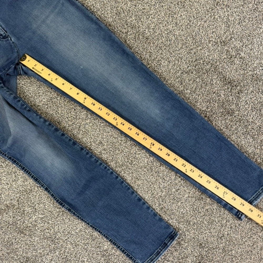 St. John Caviar Blue Straight Leg Fit Stretch Jeans Womens 6 Casual Italy Made - Picture 12 of 14